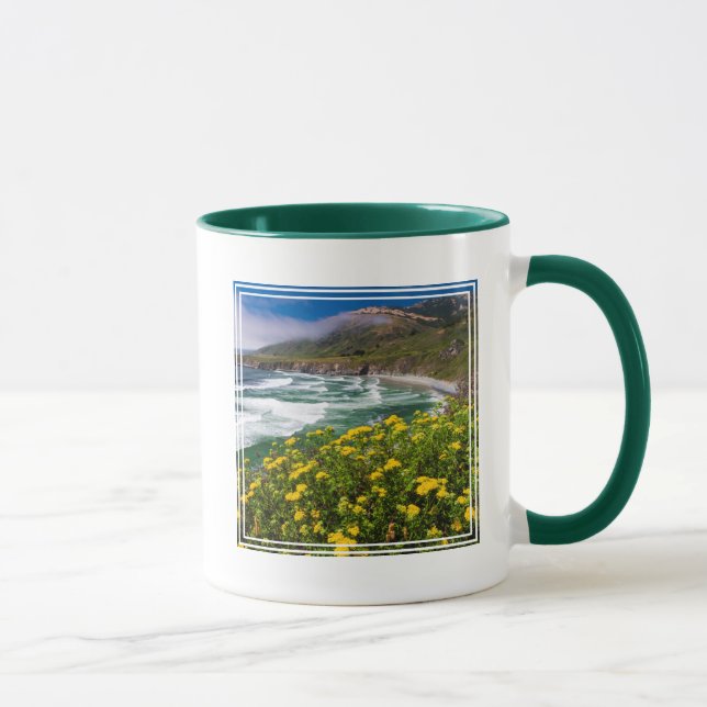 Flowers Above Sand Dollar Beach Mug (Right)
