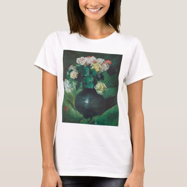 Flowers (aka Roses) by William Merritt Chase T-Shirt (Front)