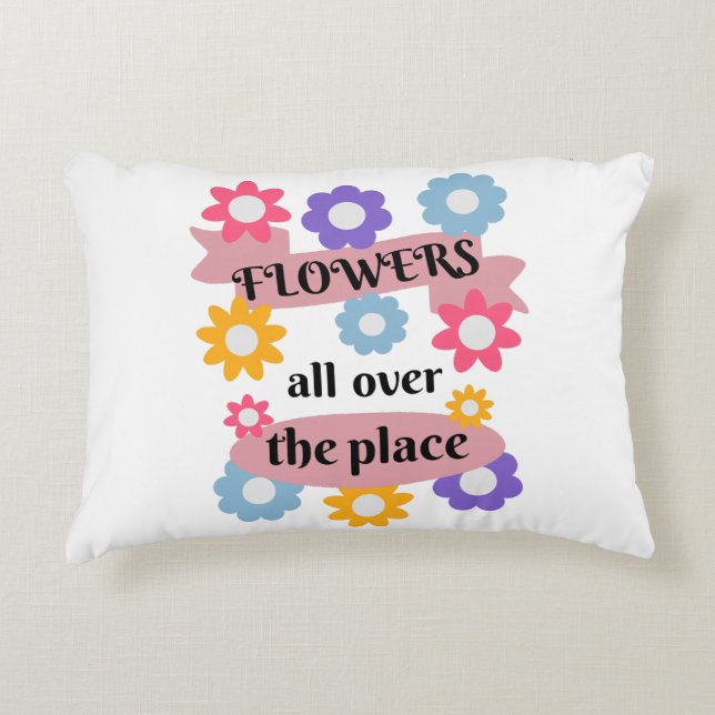 Flowers all over the place decorative cushion (Front)
