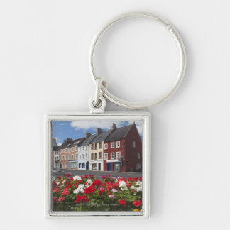 Flowers Along A Street In A Residential Area Key Ring