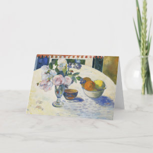 Flowers and a Bowl of Fruit   Paul Gauguin Card