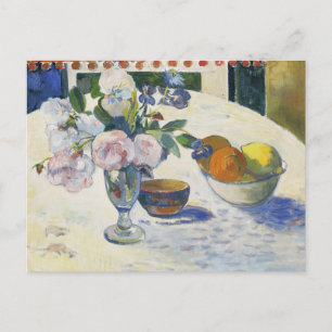 Flowers and a Bowl of Fruit   Paul Gauguin Postcard