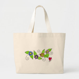 Flowers and a Heart Large Tote Bag