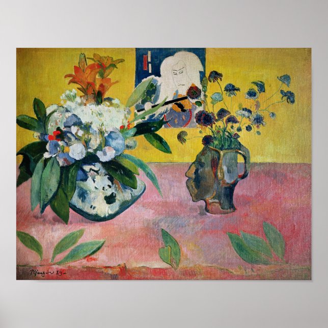 Flowers and a Japanese Print, 1889 Poster (Front)