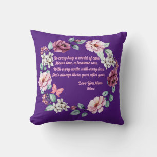Flowers and a Poem for Mum Personalised Cushion