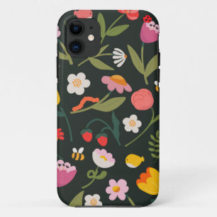 Flowers and animals. iPhone case design