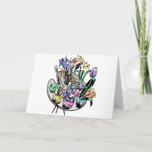 FLowers and Artist Palette Card