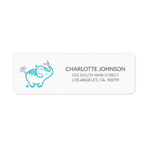 Flowers And Baby Elephant Label