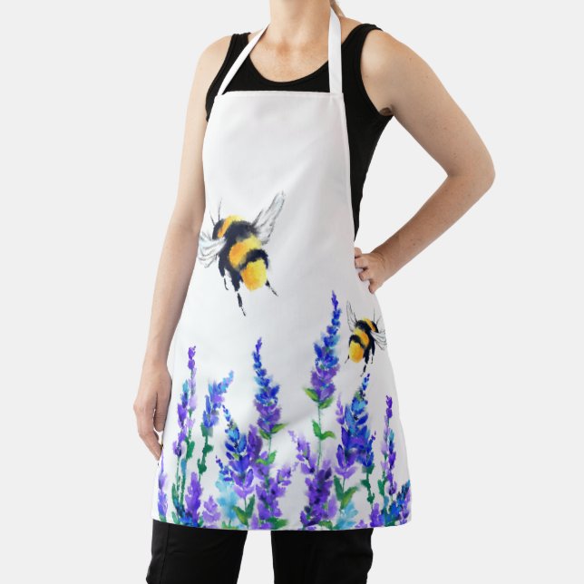 Flowers and Bees Apron - Custom Colours (Insitu)