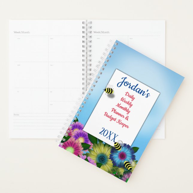 Flowers and Bees Daily Budget Planner (Display)