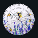 Flowers and Bees Dart Board<br><div class="desc">Dart Board with Beautiful Spring Flowers and Bees Flying - Drawing Nature Sweet Honey Bee - Choose / Add Your Favourite Text / Colour - Make Your Unique Dartboards Gift - Resize and move or remove and add elements / image with customisation tool ! - Drawing and Design by MIGNED....</div>