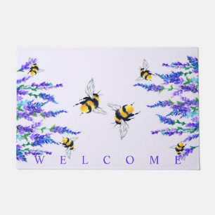 Flowers and Bees Doormat - Welcome