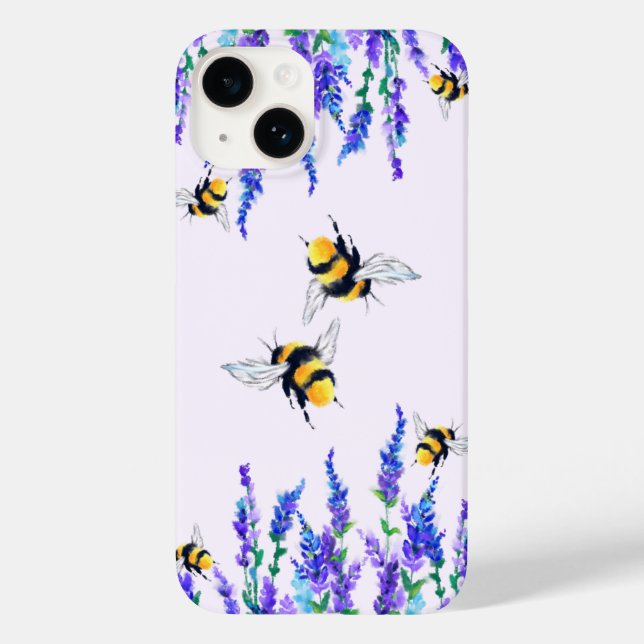 Flowers and Bees Flying iPhone Case Gift (Back)