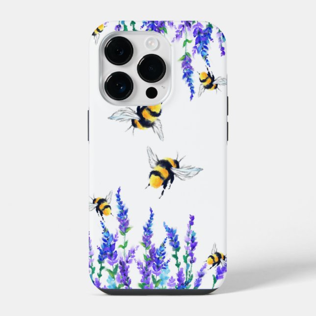 Flowers and Bees Flying iPhone Case Spring (Back)