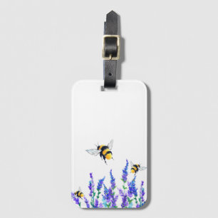 Flowers and Bees Flying Luggage Tag Spring