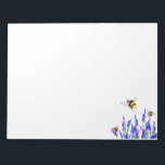 Flowers and Bees Flying Spring Notepad<br><div class="desc">Beautiful Spring Flowers and Bees Flying - Drawing Nature Sweet Honey Bee - Choose / Add Your Favourite Text / Colour - Make Your Unique Gift - Resize and move or remove and add elements / image with customisation tool ! - Drawing and Design by MIGNED. You can also transfer...</div>