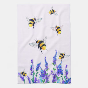 Flowers and Bees Kitchen Towel Spring