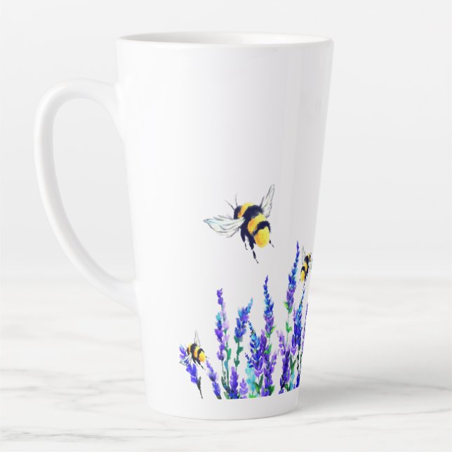 Flowers and Bees Latte Mug (Left)