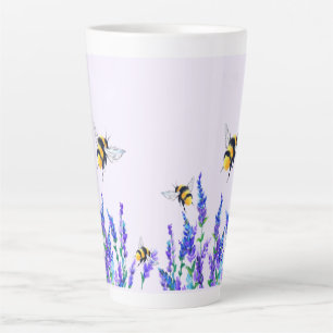 Flowers and Bees Latte Mug Spring Joy
