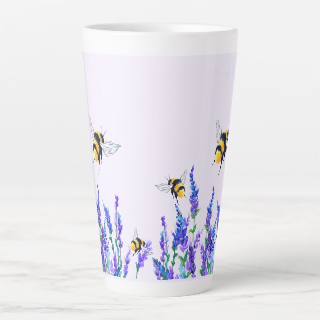 Flowers and Bees Latte Mug Spring Joy (Front)