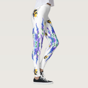 Flowers and Bees Leggings Fresh Spring