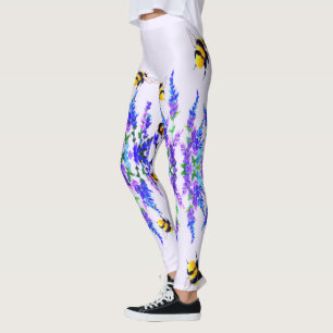 Flowers and Bees Leggings Spring Joy