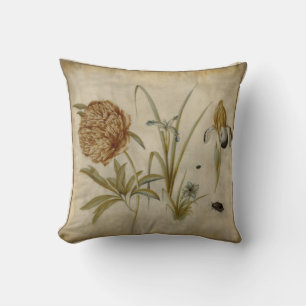 Flowers and Beetles by Hans Hoffmann Cushion