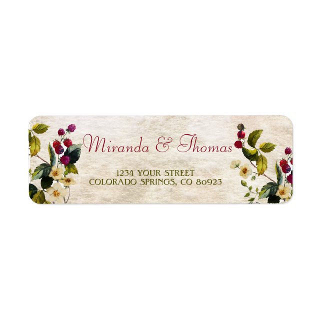 Flowers and Berries Address Labels (Front)