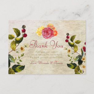 Flowers and Berries Thank You Card