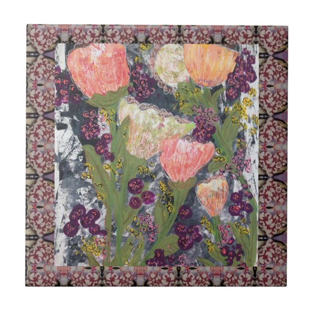 Flowers and Berries Tile (Front)