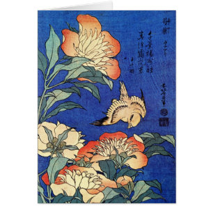 Flowers and Bird, Hokusai
