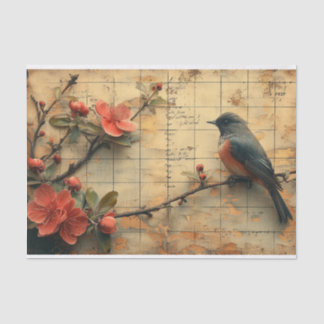 Flowers and Bird Tissue Paper