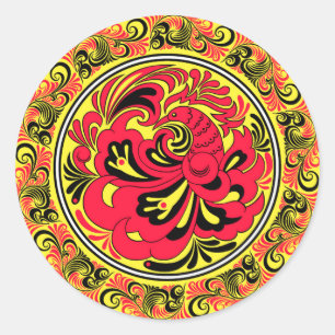 Flowers and Birds Classic Round Sticker