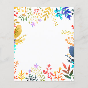 Flowers and birds frame scrapbook background paper
