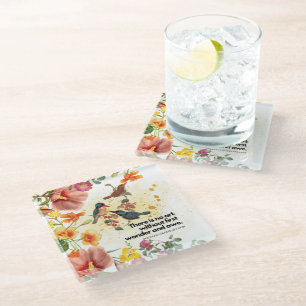 Flowers and Birds Glass Coasters