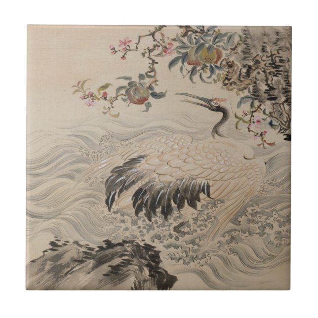 Flowers and Birds - Japanese (Edo Period) Tile (Front)
