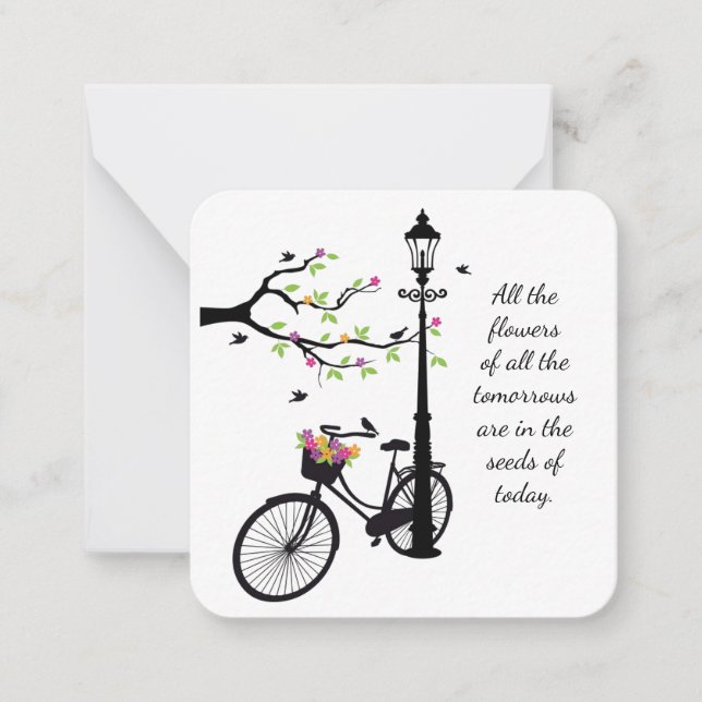 Flowers and birds notecard (Front)