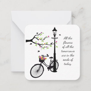 Flowers and birds notecard