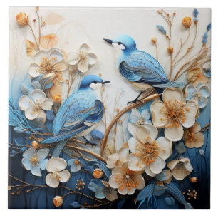 Flowers and Birds Tile