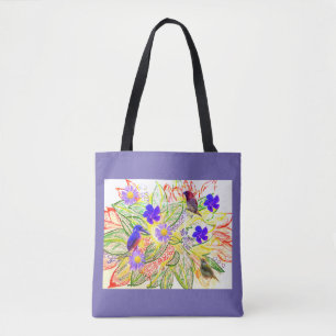 Flowers and Birds Tote Bag