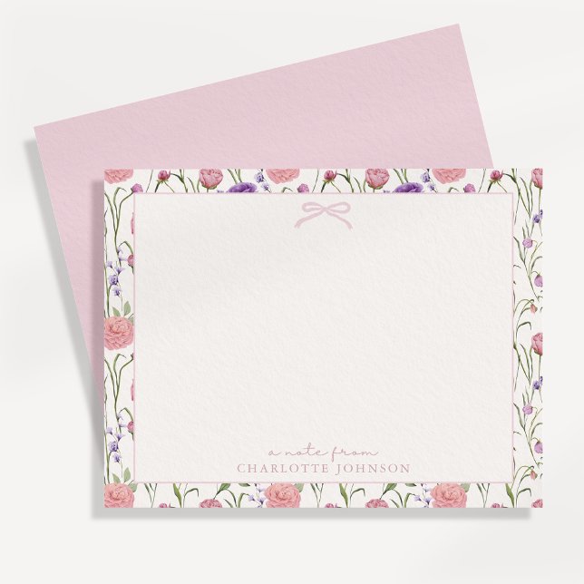 Flowers and bow, a note from flat card (Creator Uploaded)