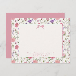 Flowers and bow, From the nursery of card