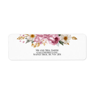 Flowers and Bows Return Address Labels