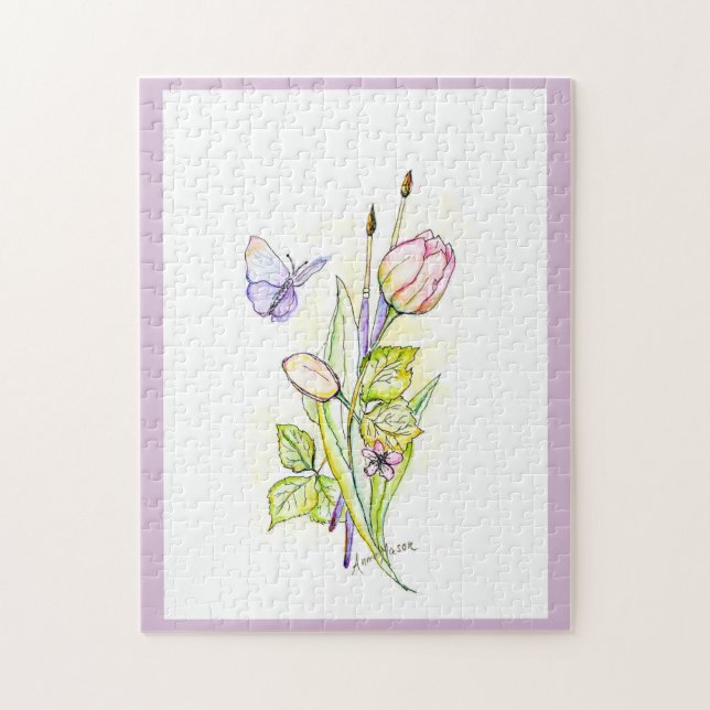 Flowers and Brushes Jigsaw Puzzle (Vertical)
