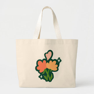 Flowers and Bunny Large Tote Bag