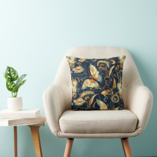 Flowers and Butterflies Abstract Pattern Cushion