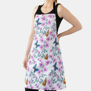 Flowers And Butterflies Apron