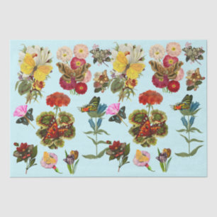 Flowers and butterflies bugs insect plants nature tissue paper