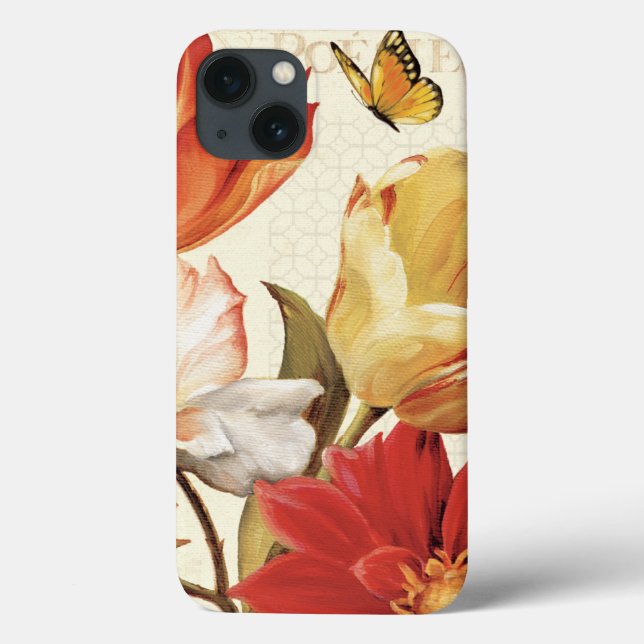 Flowers and Butterflies Case-Mate iPhone Case (Back)