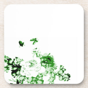 Flowers and Butterflies Cork Coaster